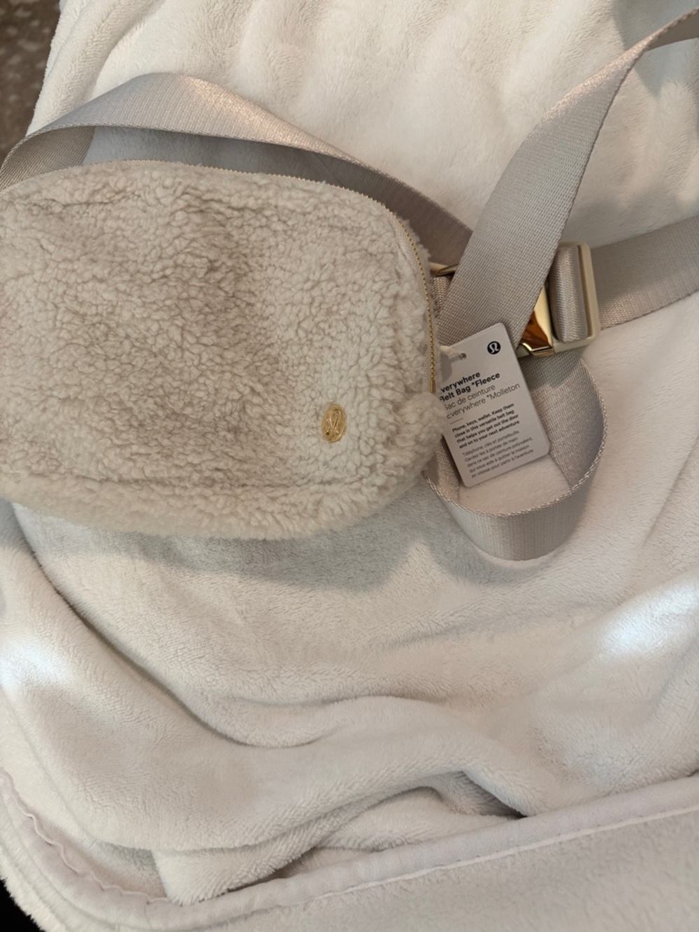 lululemon athletica Cream Sherpa Crossbody Belt Bag